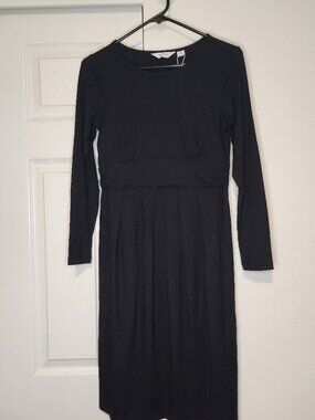 NWT Seraphine Black Maternity Nursing Dress Long Sleeve Size US 4 UK 8